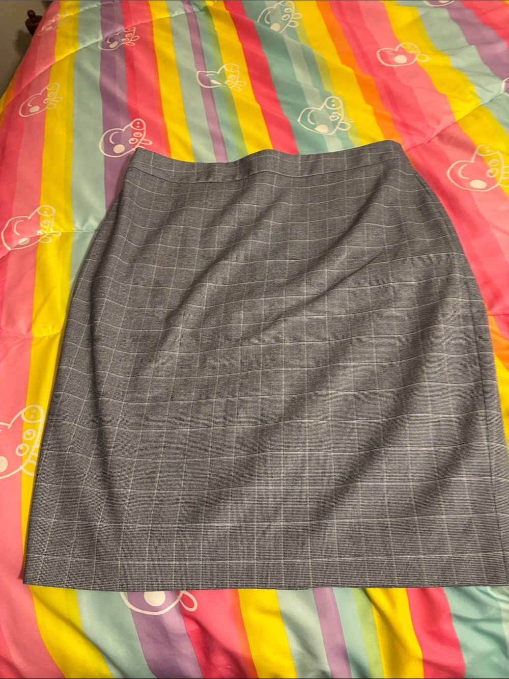 Banana Republic Gray Windowpane Pencil Skirt